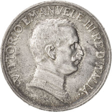 ITALY, Lira, 1917, Rome, KM #57, AU(50-53), Silver, 5.00