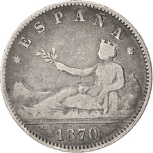 Spain, 1 Peseta, 1873, Madrid, KM #653, VF(20-25), Silver, 23, 4.72