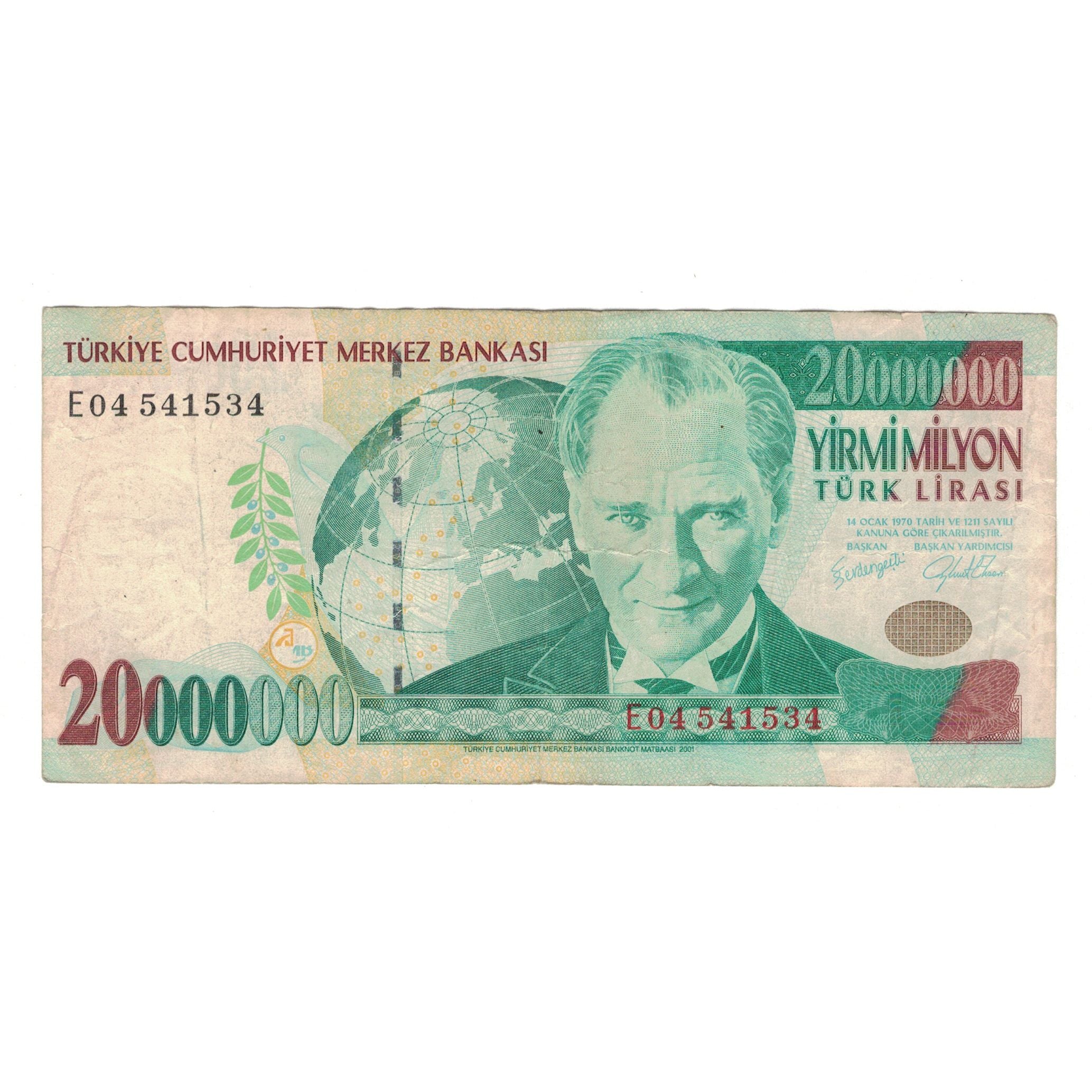 Banknote, Turkey, 20,000,000 Lira, 2000, KM:215, VF(30-35)