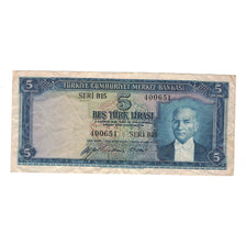 Banknote, Turkey, 5 Lira, 1930, KM:173a, VF(20-25)