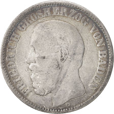 German States, 2 Mark, 1876, Stuttgart, KM #265, VF(20-25), Silver, 10.88