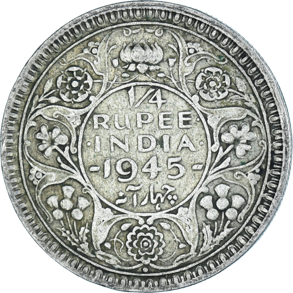 Moeda, Índia, 1/4 Rupee, 1945