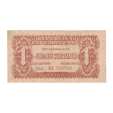 Banknote, Czechoslovakia, 1 Koruna, 1944, KM:45a, EF(40-45)