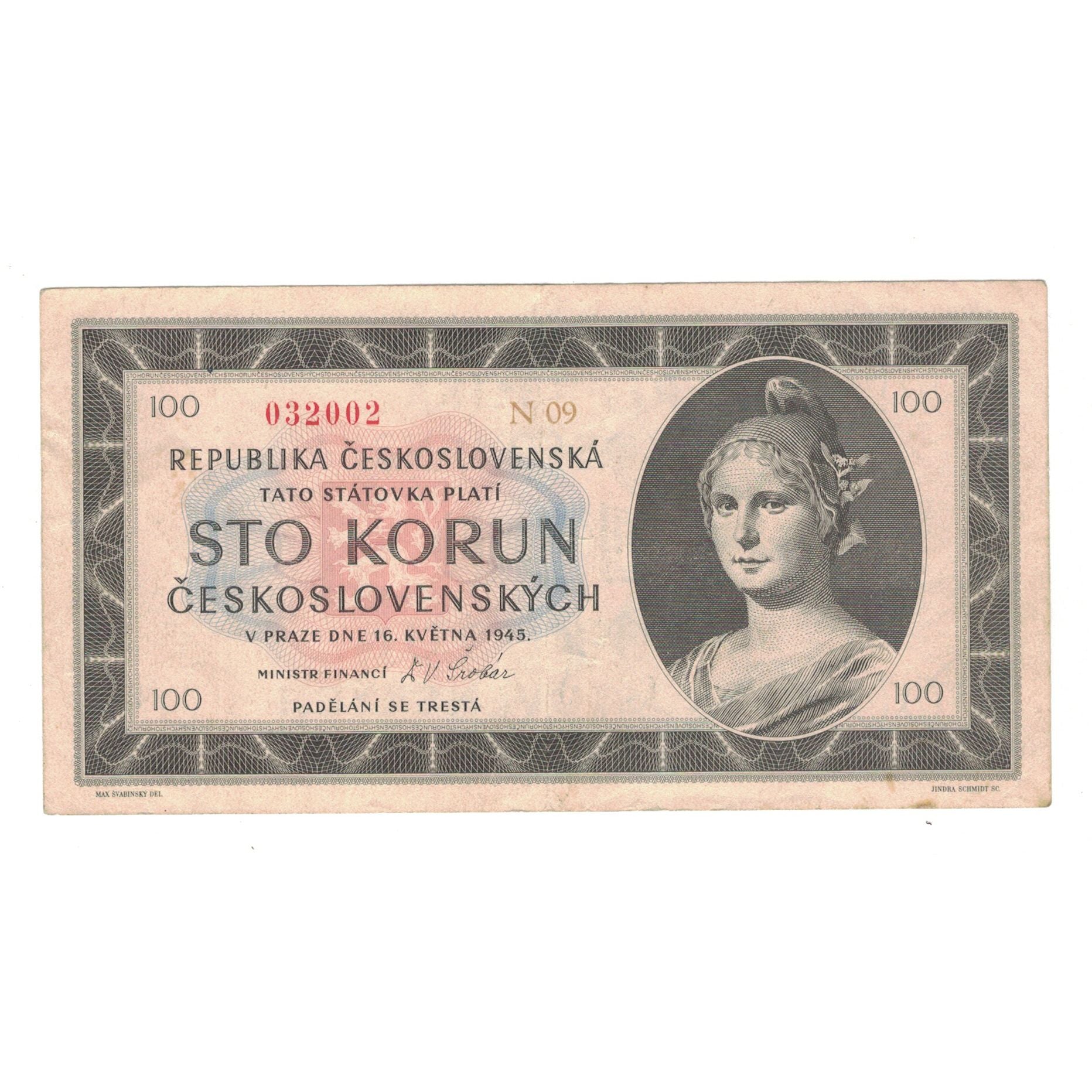 Banknote, Czechoslovakia, 100 Korun, 1945, 1945-05-16, KM:67a, EF(40-45)