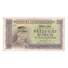 Banknote, Czechoslovakia, 50 Korun, undated (1945), KM:62a, EF(40-45)