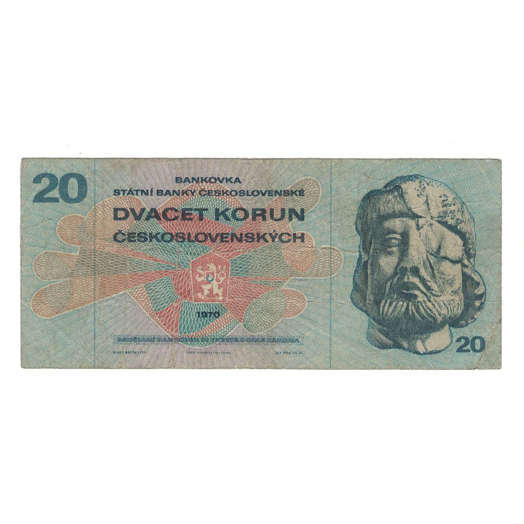 Banknote, Czechoslovakia, 20 Korun, 1970, KM:92, EF(40-45)