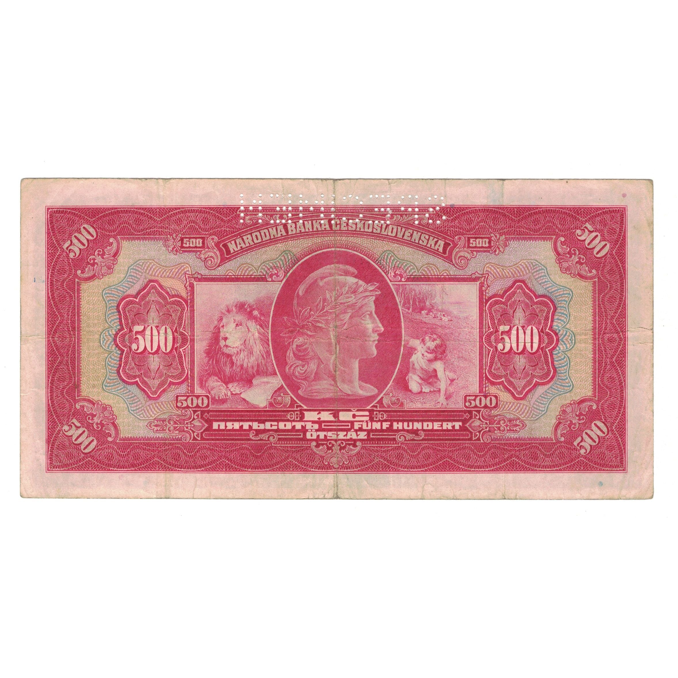 Banknote, Czechoslovakia, 500 Korun, 1929, 1929-05-02, KM:24a, EF(40-45)
