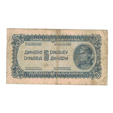 Banknote, Yugoslavia, 5 Dinara, 1944, KM:49a, VG(8-10)