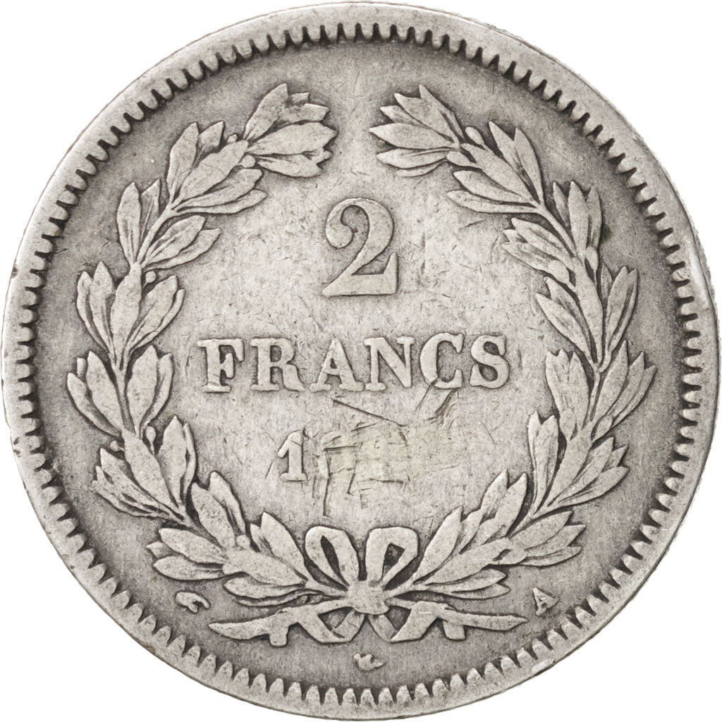FRANCE, 2 Francs, Paris, VG(8-10), Silver, Gadoury #520, 9.73