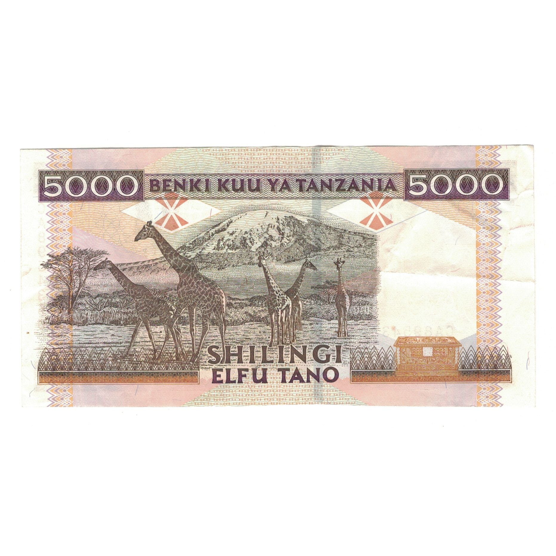 Banknote, Tanzania, 5000 Shilingi, Undated (1997), KM:32, EF(40-45)