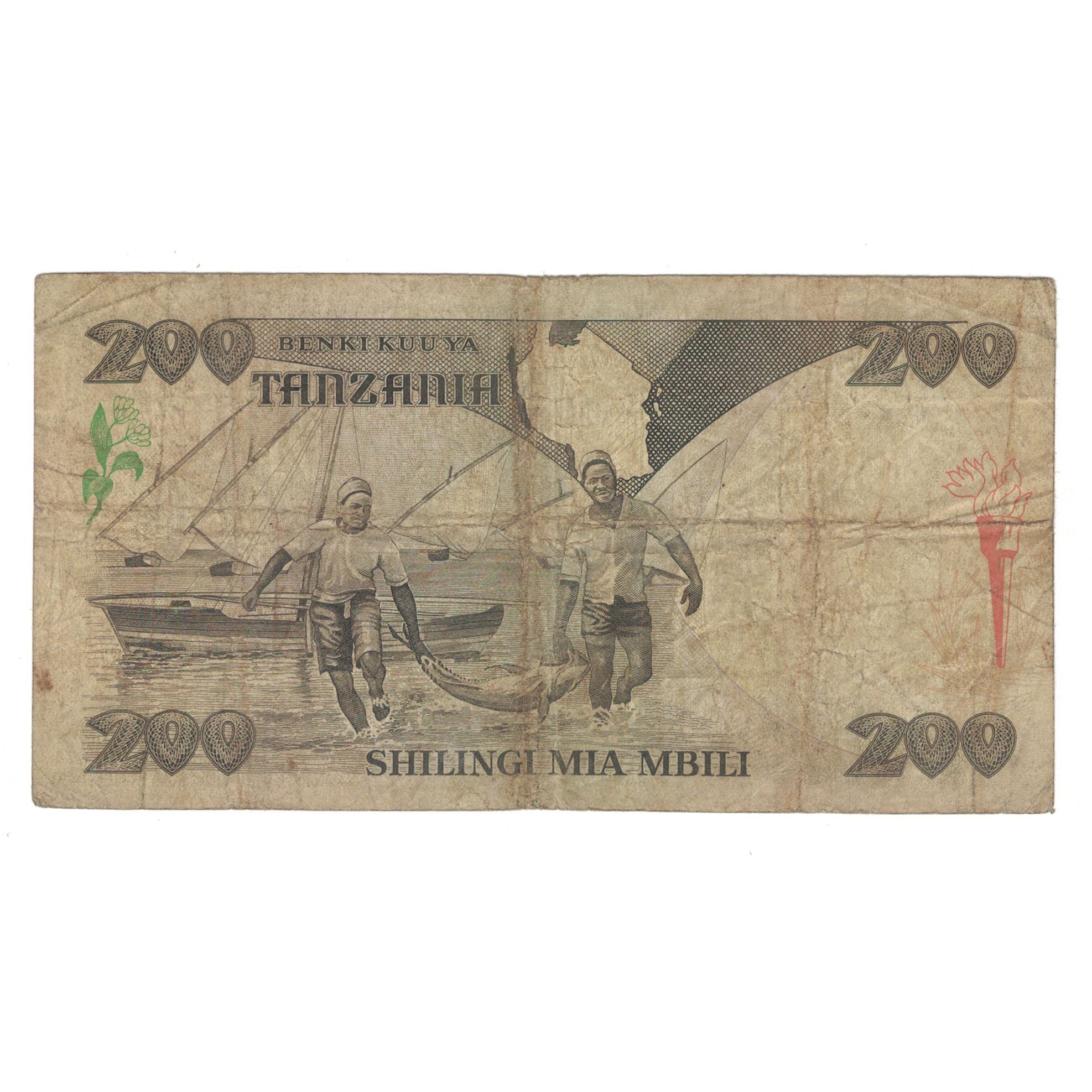 Banknote, Tanzania, 200 Shilingi, Undated (1986), KM:18a, VG(8-10)