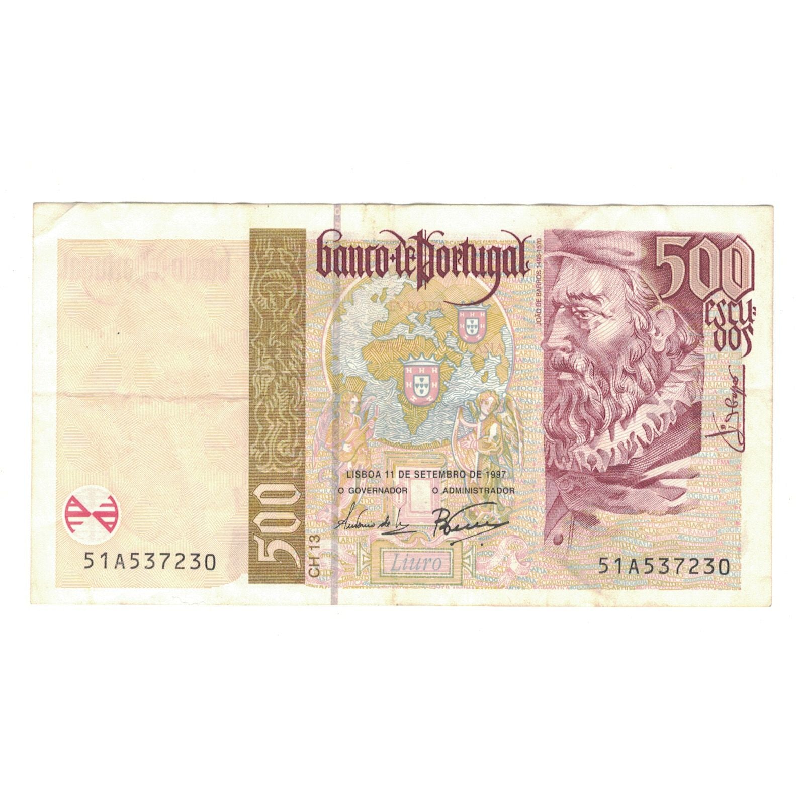 Banknote, Portugal, 500 Escudos, 1997, 1997-09-11, KM:187b, EF(40-45)