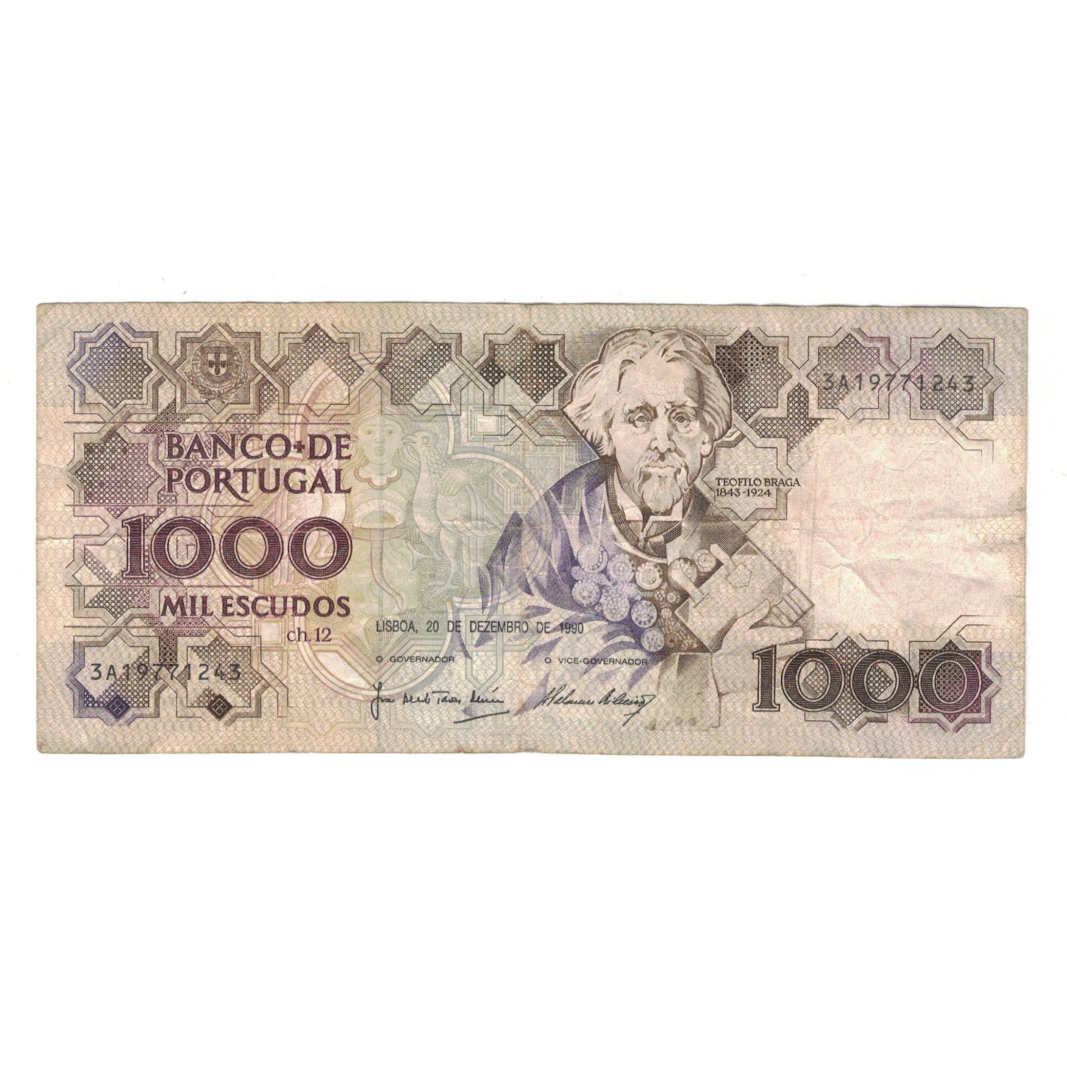 Billet, Portugal, 1000 Escudos, 1990, 1990-12-20, KM:181h, TB+
