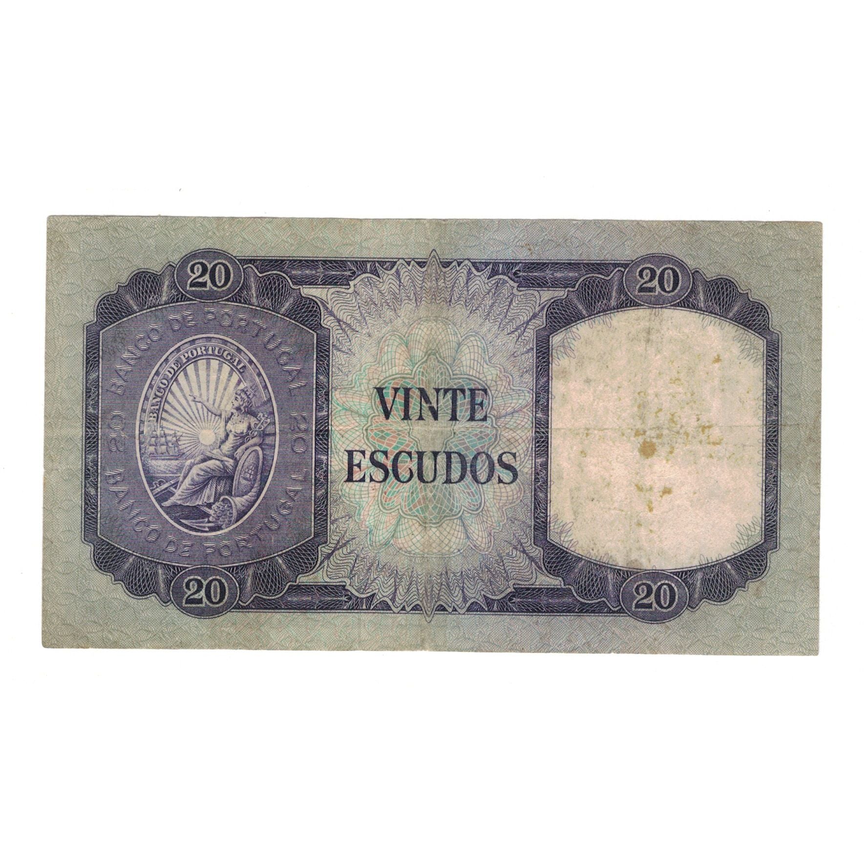Banknote, Portugal, 20 Escudos, 1960, 1960-07-26, KM:163a, VF(30-35)