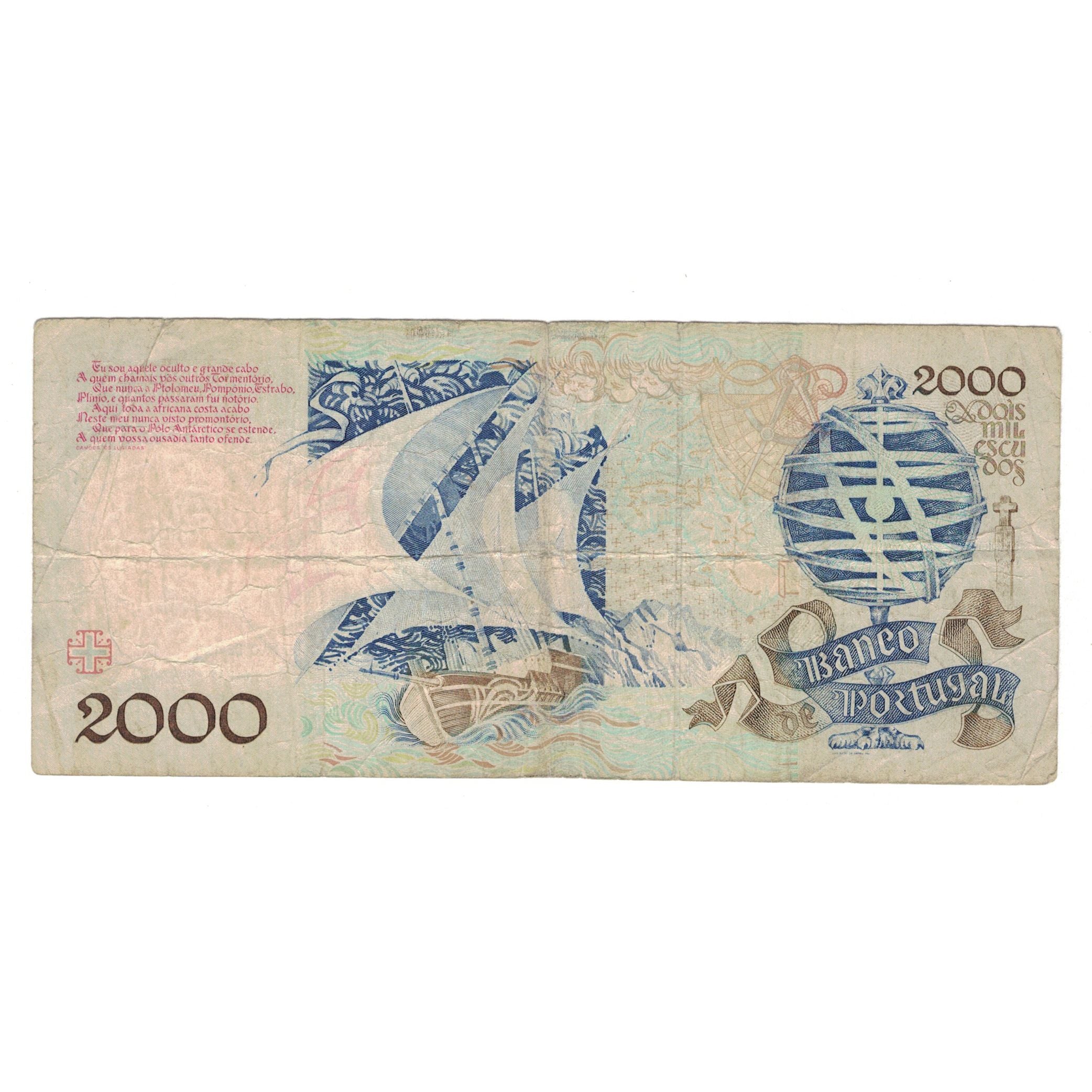 Banknote, Portugal, 2000 Escudos, 1991, 1991-05-23, KM:186a, VF(20-25)