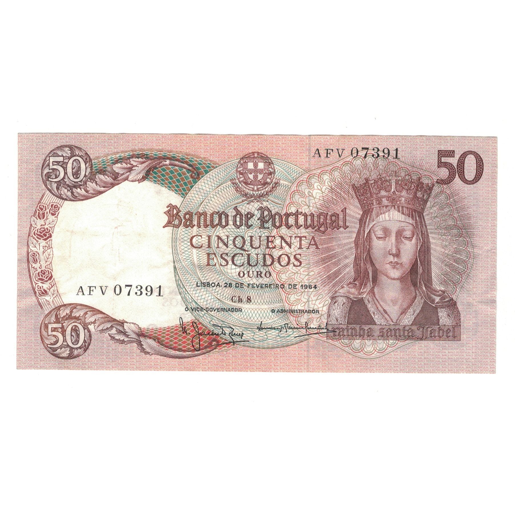 Nota, Portugal, 50 Escudos, 1964, 1964-02-28, KM:168, EF(40-45)