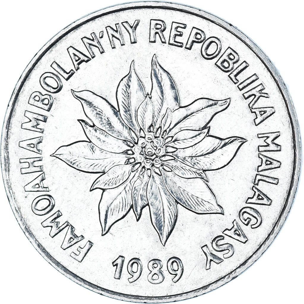 Monnaie, Madagascar, 5 Francs, Ariary, 1989