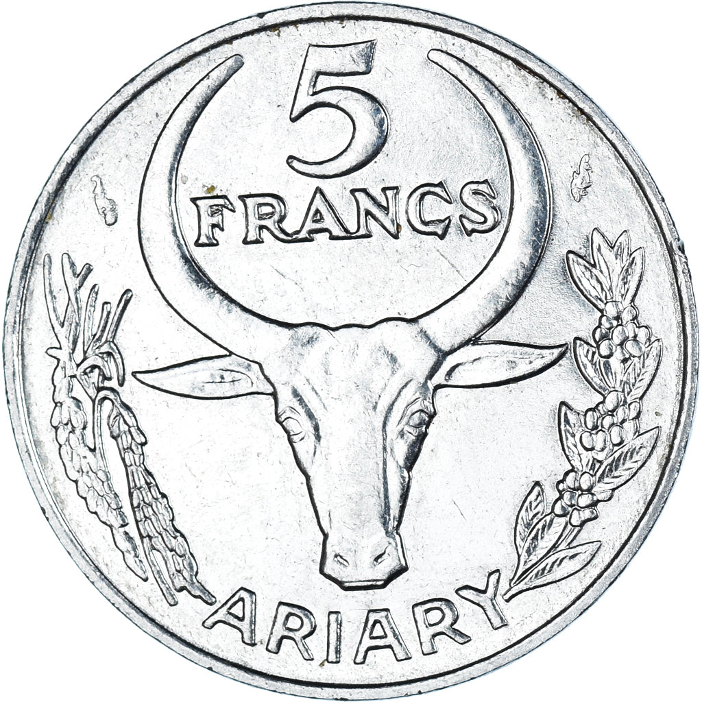 Monnaie, Madagascar, 5 Francs, Ariary, 1989
