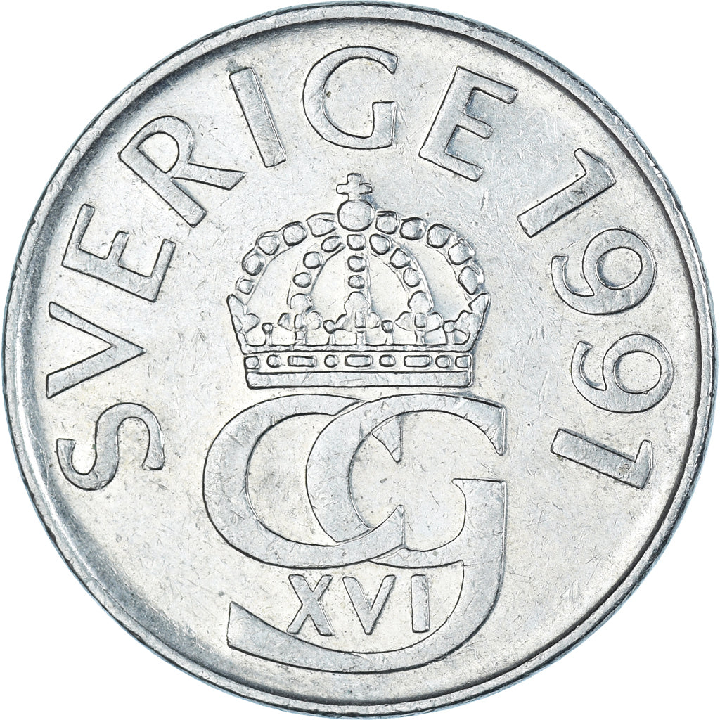 Moneta, Svezia, 5 Kronor, 1991