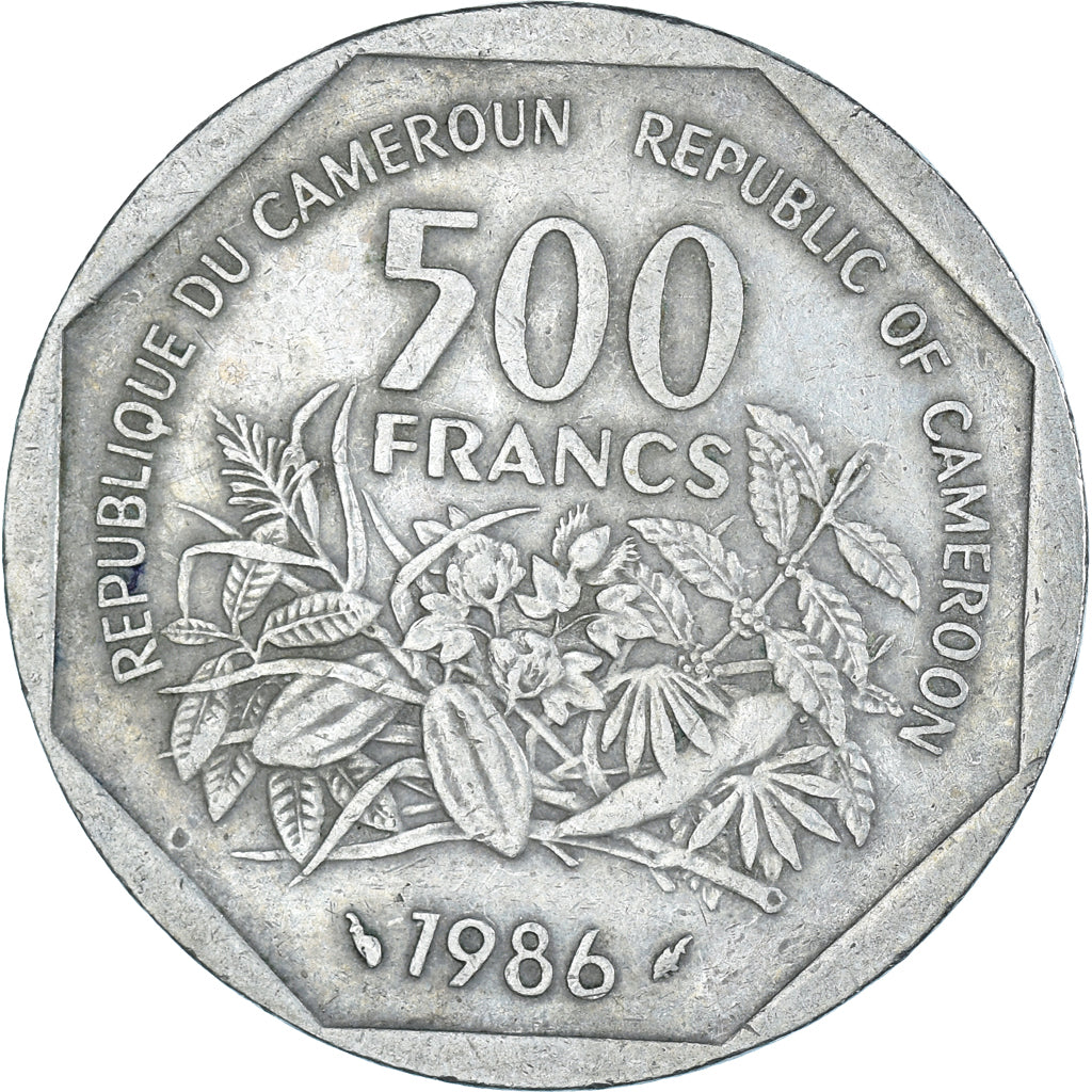 Coin, Cameroon, 500 Francs, 1986
