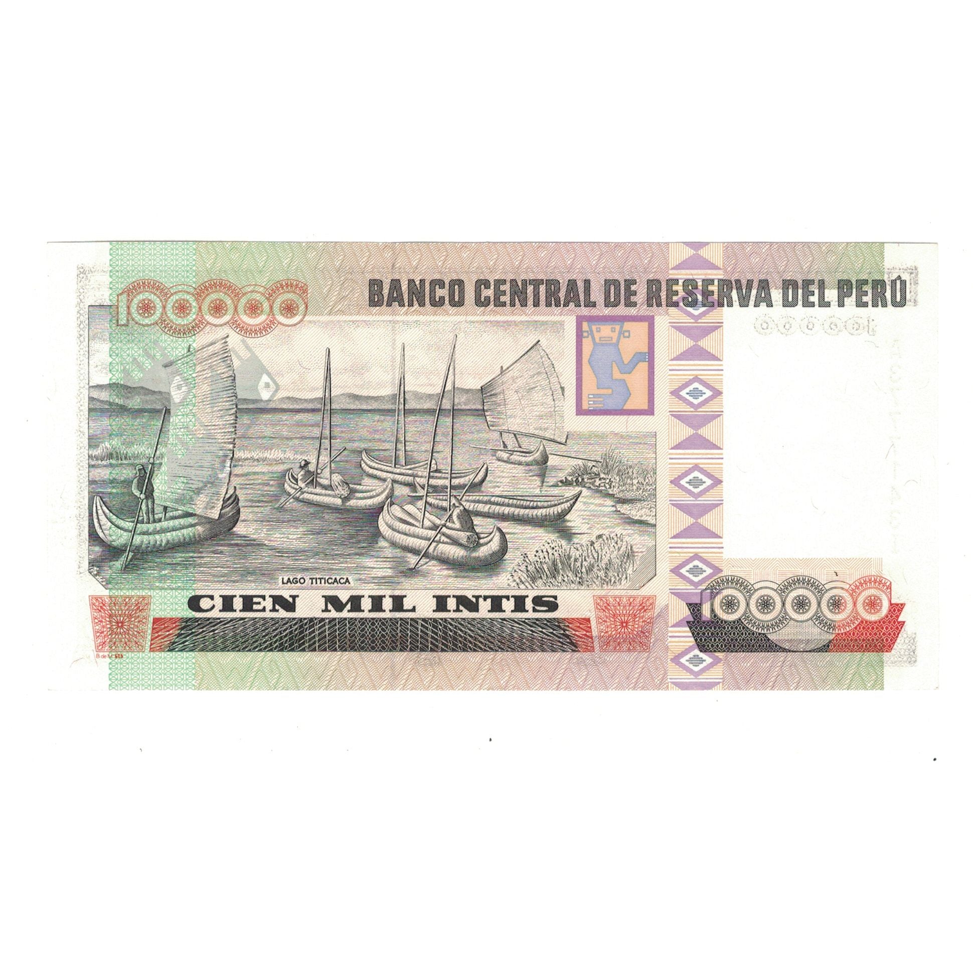 Banknote, Peru, 100,000 Intis, 1989, 1989-12-21, KM:145, UNC(65-70)