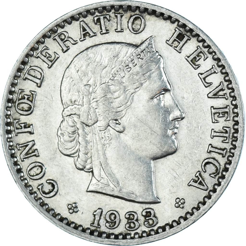 Münze, Schweiz, 20 Rappen, 1933