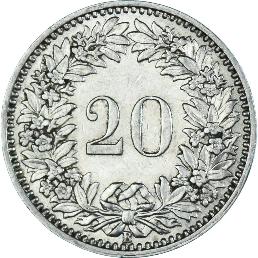 Münze, Schweiz, 20 Rappen, 1933