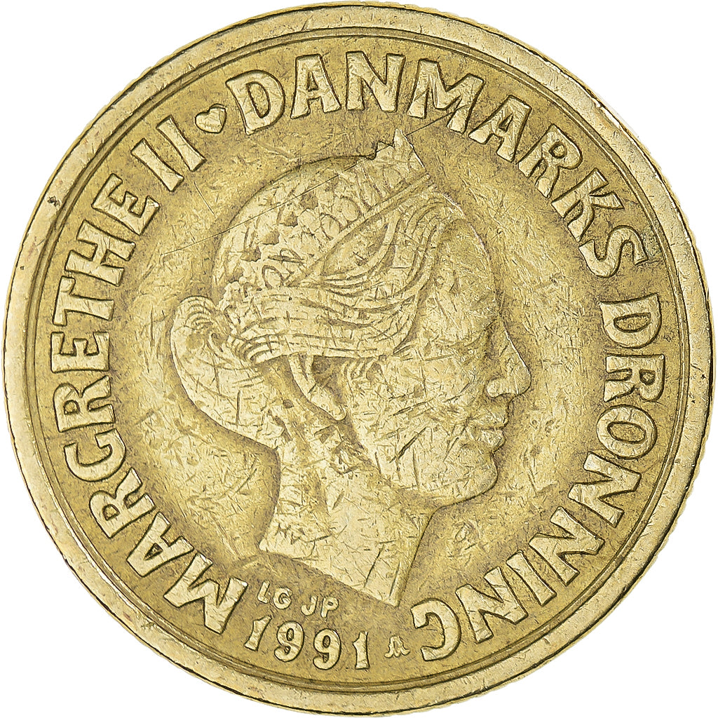 Moneda, Dinamarca, 20 Kroner, 1991
