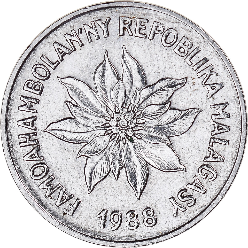 Monnaie, Madagascar, 2 Francs, 1988