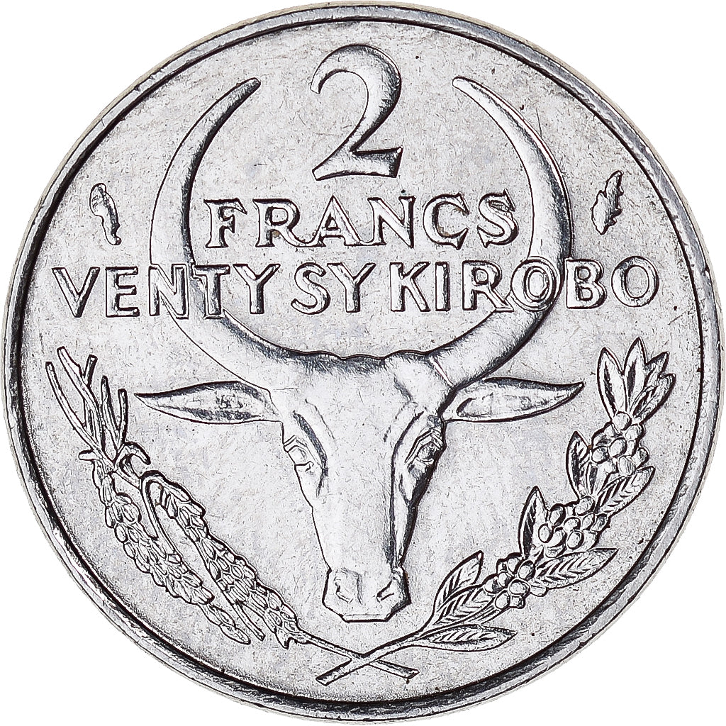 Monnaie, Madagascar, 2 Francs, 1988