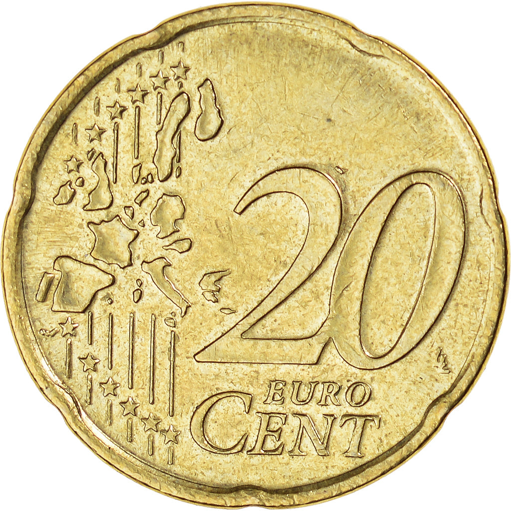 Moneda, Bélgica, 20 Euro Cent, 2000