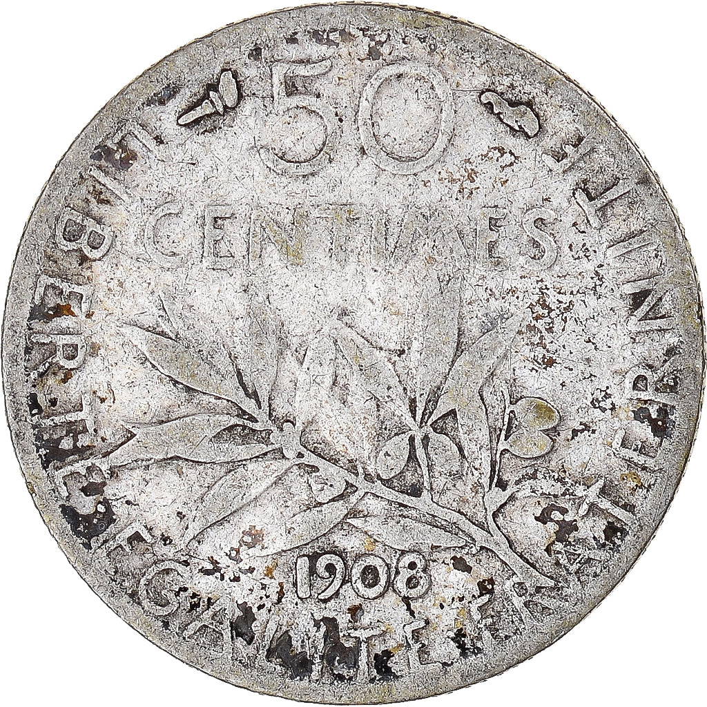 Moneta, Francia, 50 Centimes, 1908