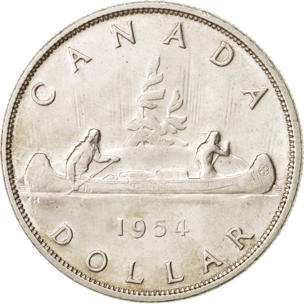 Canada Dollar 1954 Royal Canadian Mint KM:54 AU(55-58) Silver 36