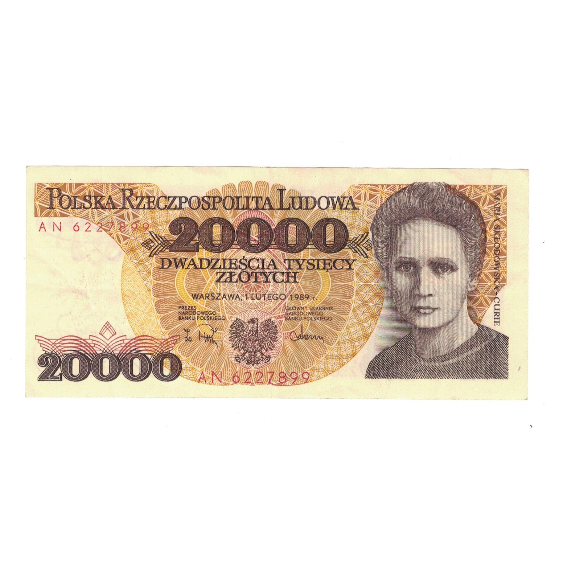 Billet, Pologne, 20,000 Zlotych, 1989, 1989-02-01, KM:152a, TTB