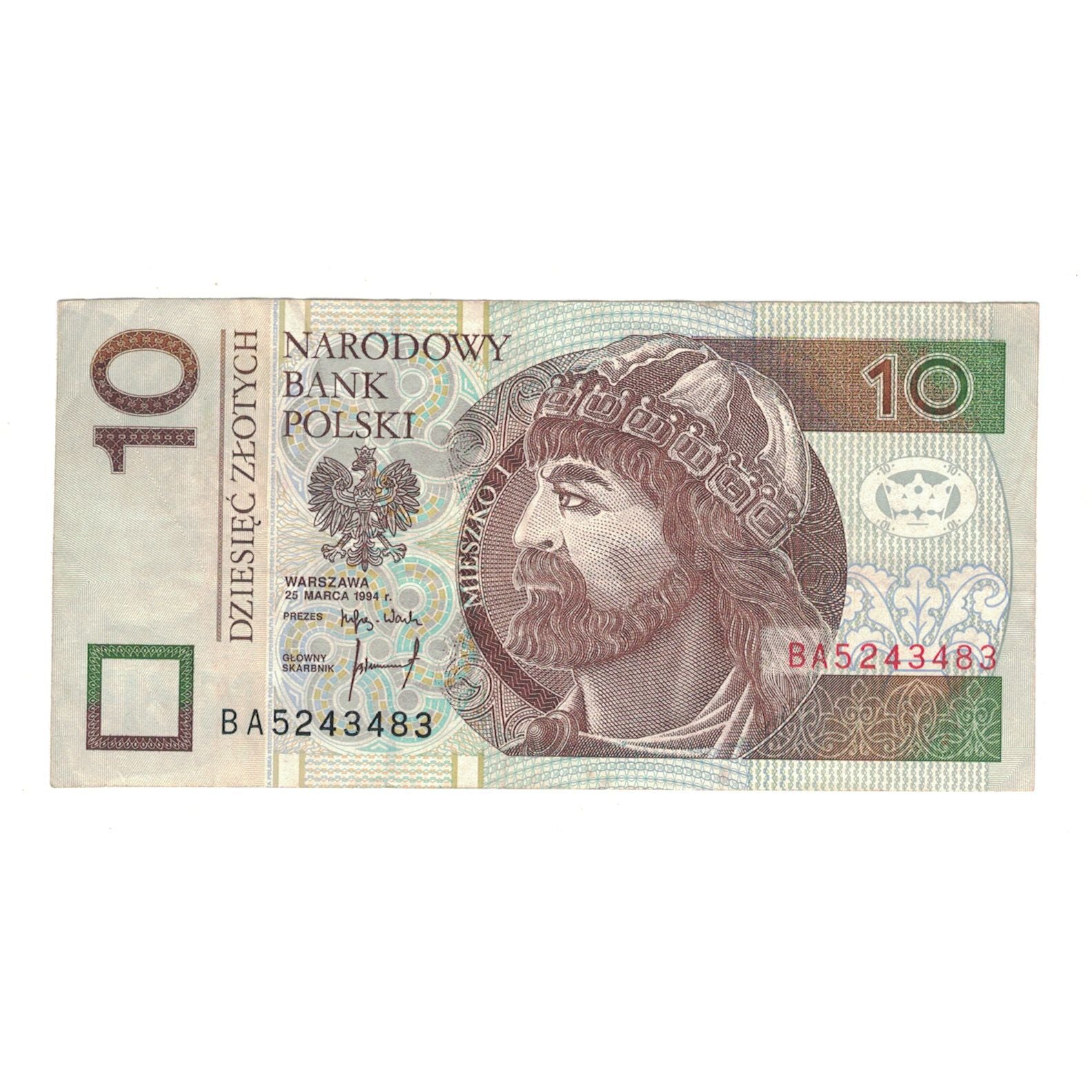 Banknote, Poland, 10 Zlotych, 1994, 1994-03-25, KM:173a, EF(40-45)