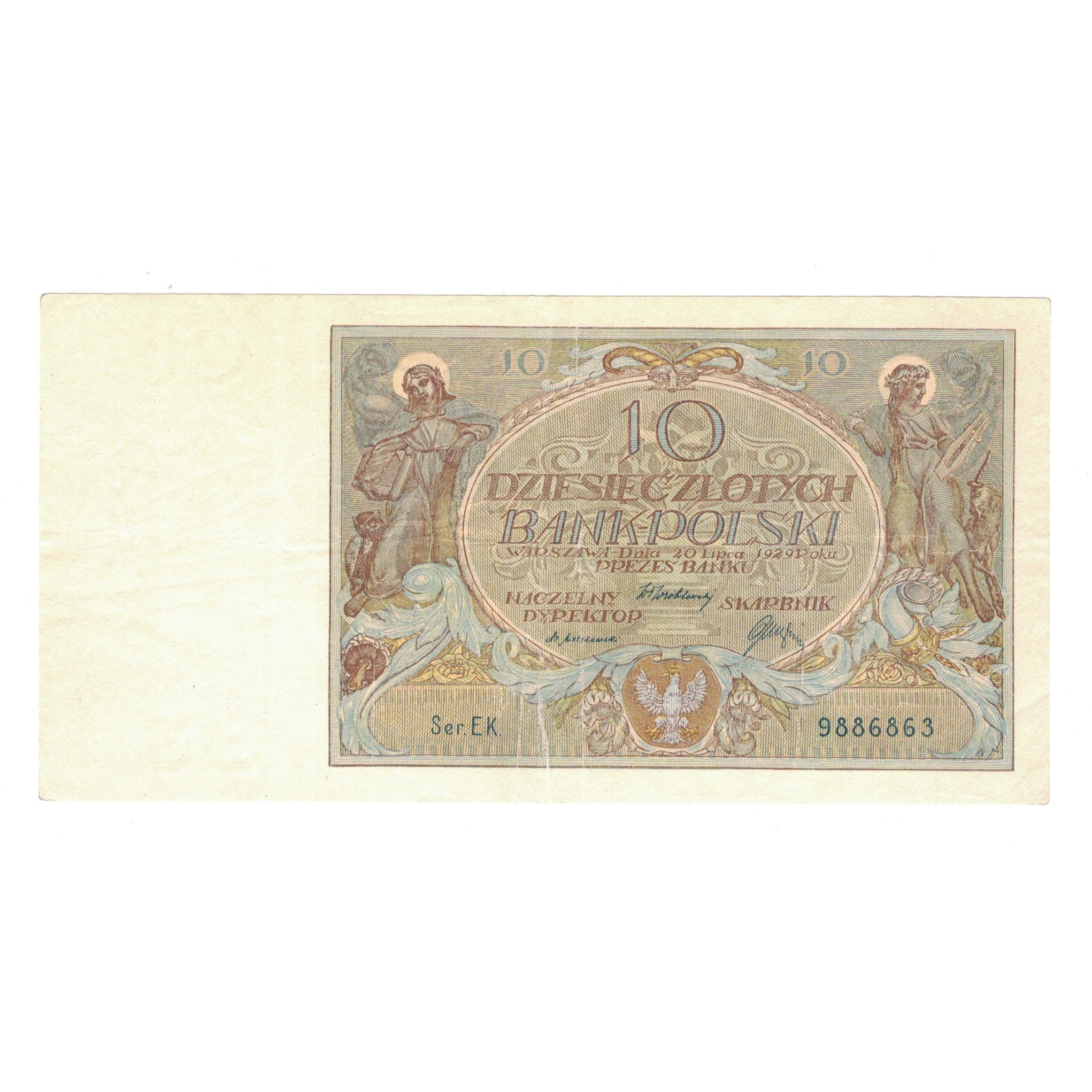 Geldschein, Polen, 10 Zlotych, 1929, 1929-07-20, KM:69, SS