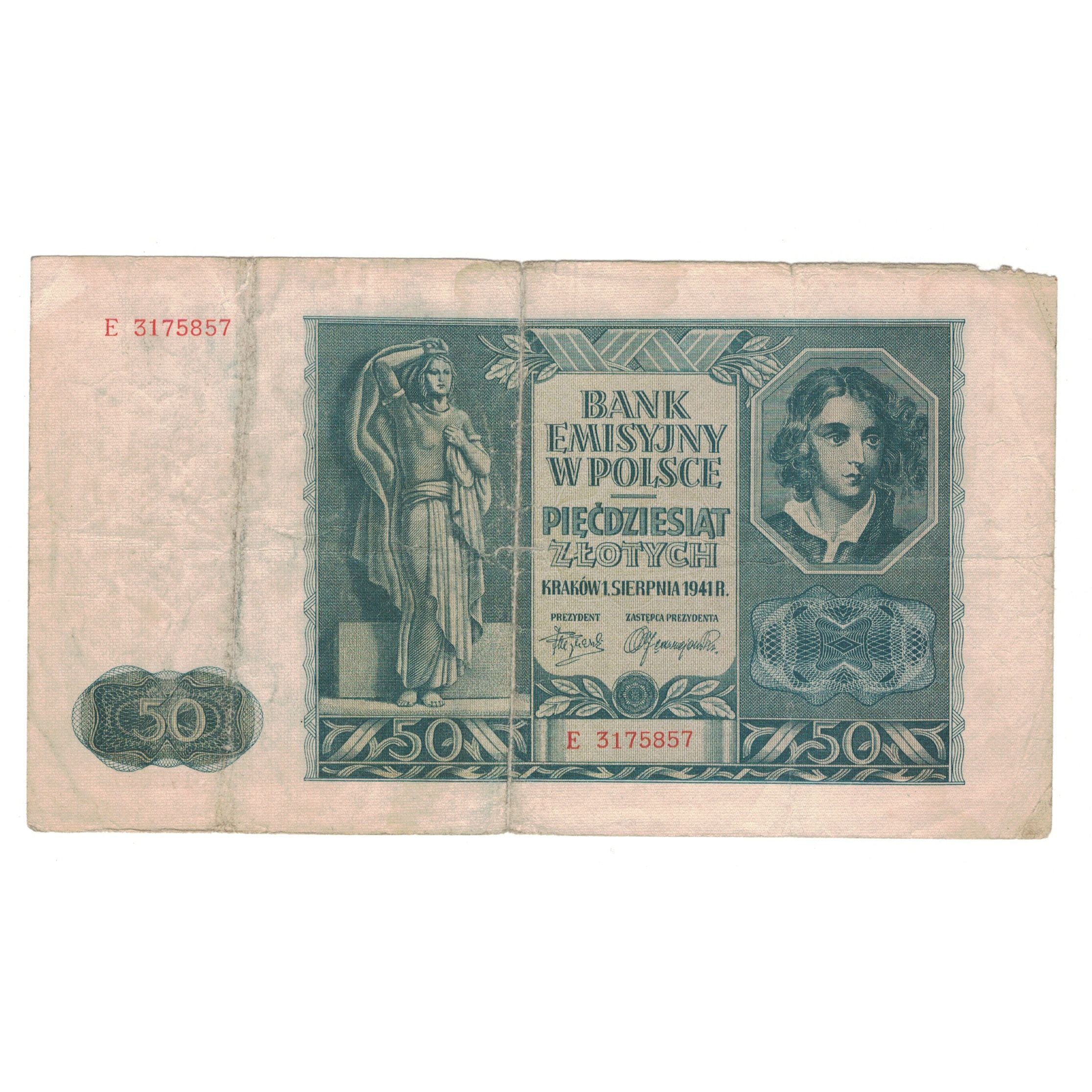 Banknote, Poland, 50 Zlotych, 1941, 1941-08-01, KM:102, EF(40-45)