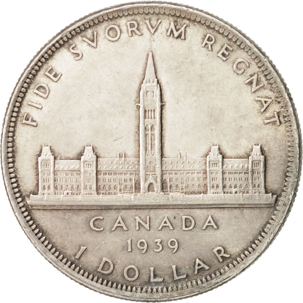 Canada Dollar 1939 Royal Canadian Mint KM:38 AU(55-58) Silver 36