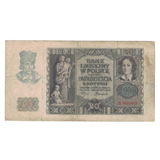Banconote, Polonia, 20 Zlotych, 1940, 1940-03-01, KM:95, MB+