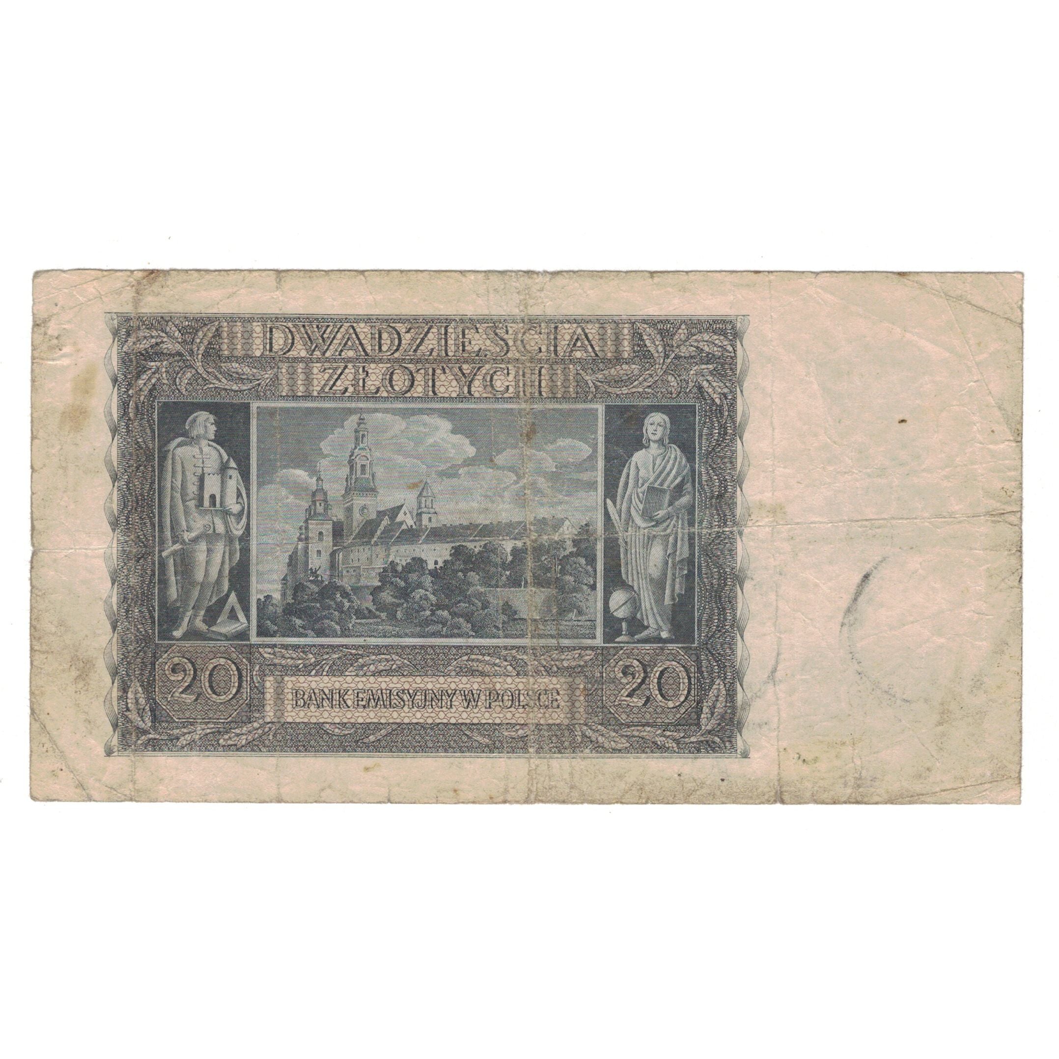Banknote, Poland, 20 Zlotych, 1940, 1940-03-01, KM:95, VF(30-35)