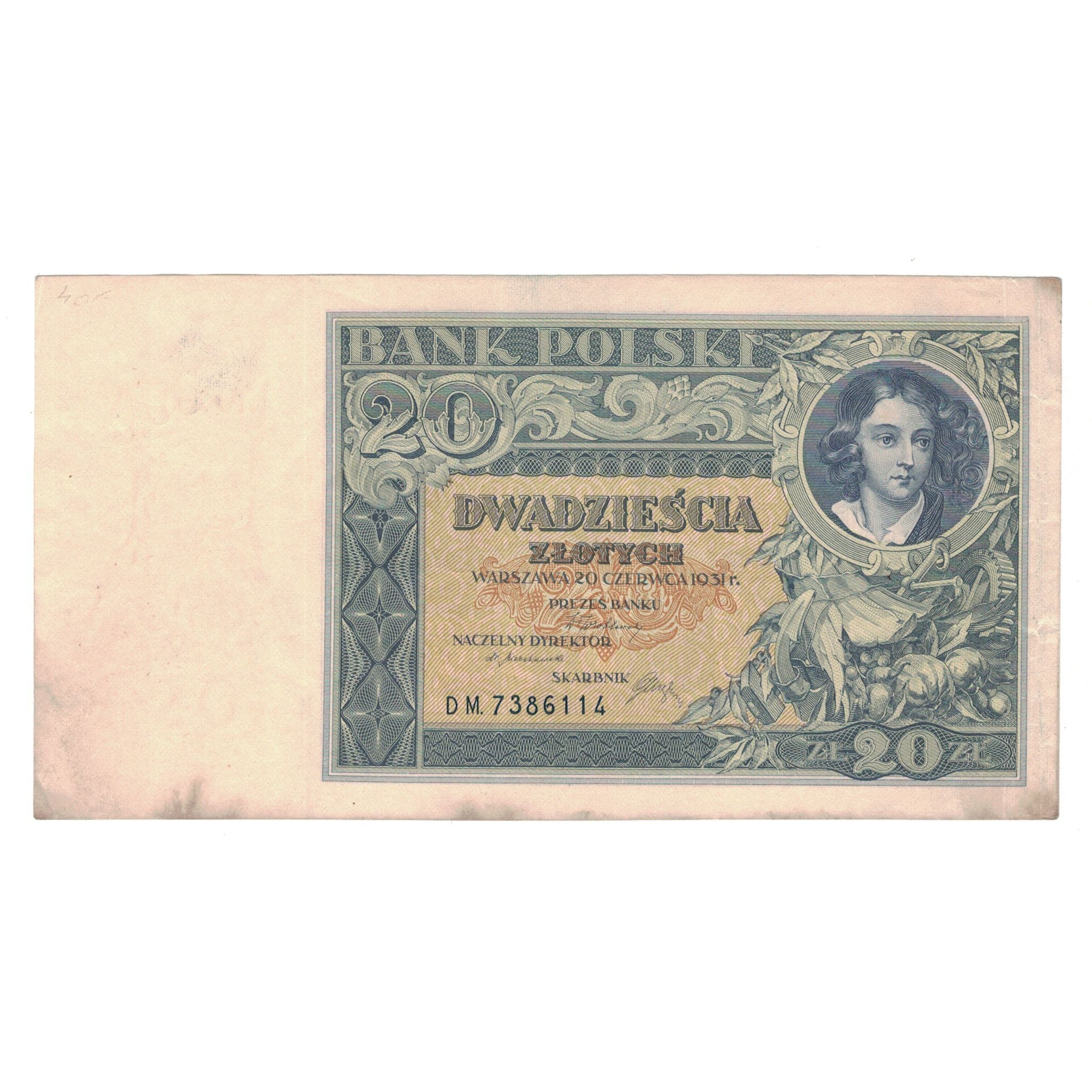 Banknote, Poland, 20 Zlotych, 1931, 1931-06-20, KM:73, EF(40-45)