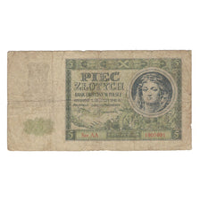 Banknote, Poland, 5 Zlotych, 1941, 1941-08-01, KM:101, VG(8-10)