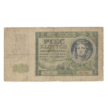 Banknot, Polska, 5 Zlotych, 1941, 1941-08-01, KM:101, VG(8-10)
