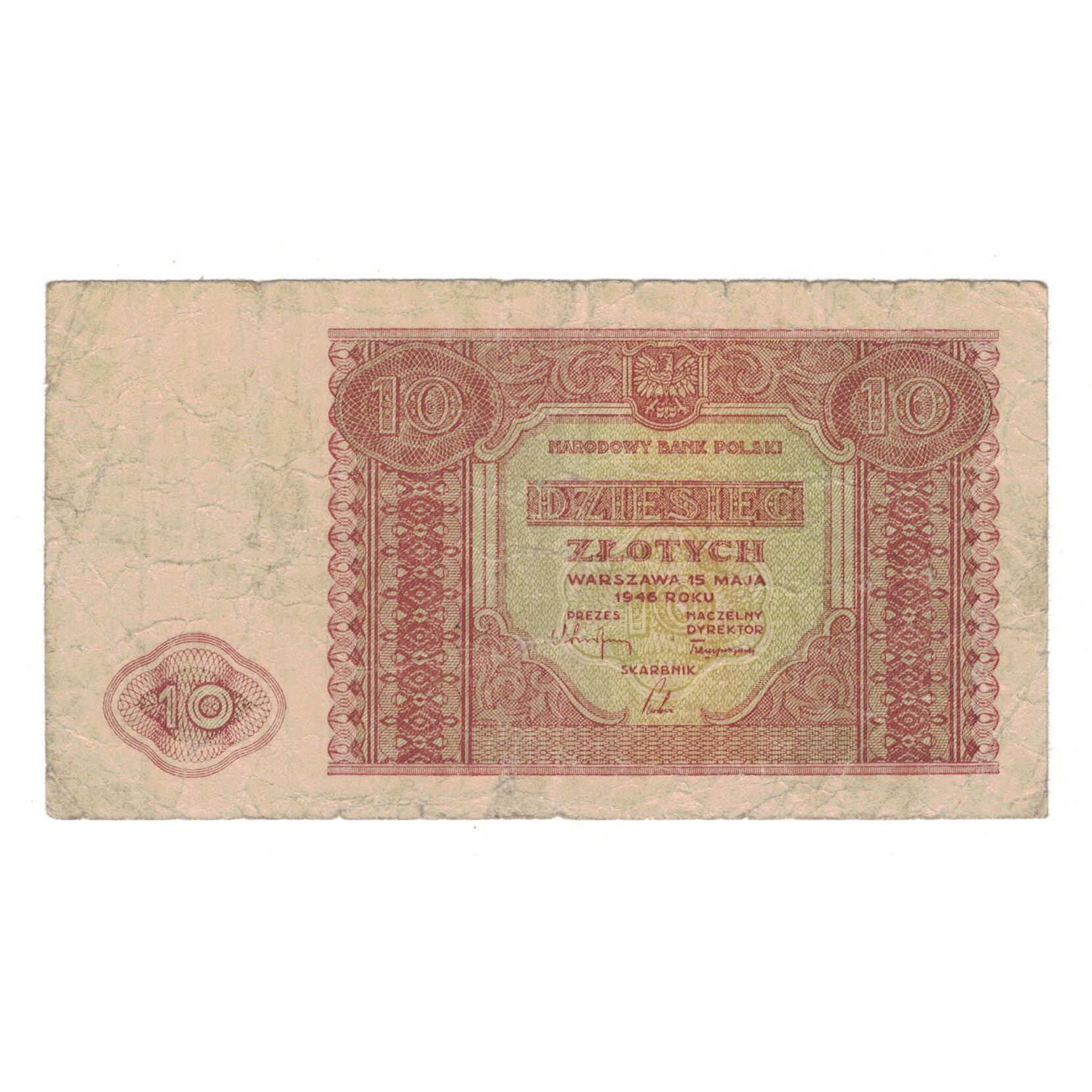 Banknote, Poland, 10 Zlotych, 1946, 1946-01-15, KM:126, VF(20-25)