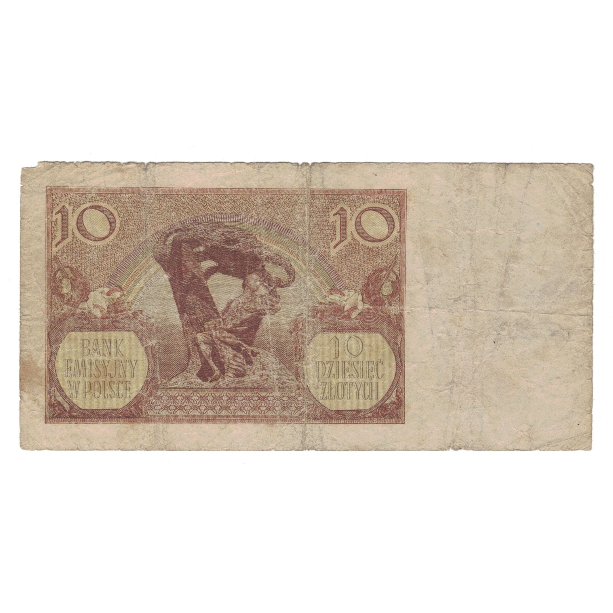 Geldschein, Polen, 10 Zlotych, 1940, 1940-03-01, KM:94, S