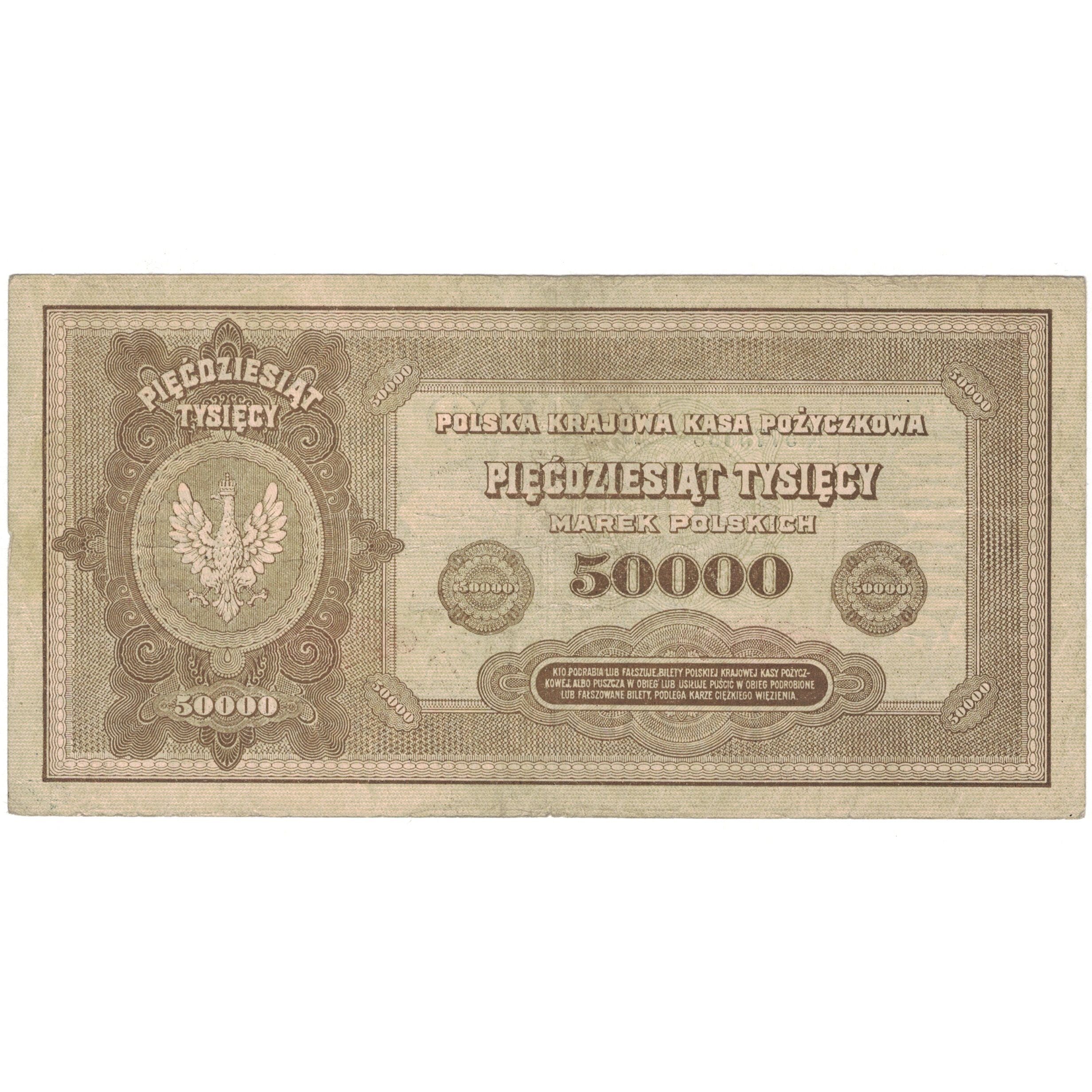 Banknote, Poland, 50,000 Marek, 1922, 1922-10-10, KM:33, EF(40-45)