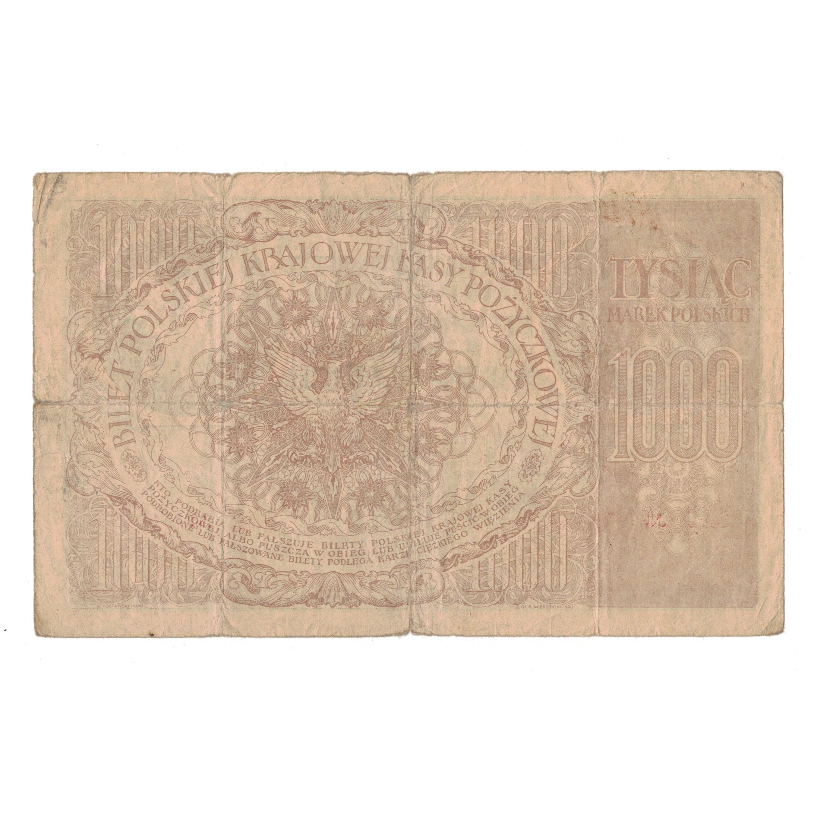 Banknote, Poland, 1000 Marek, 1919, 1919-05-17, KM:22a, VF(20-25)