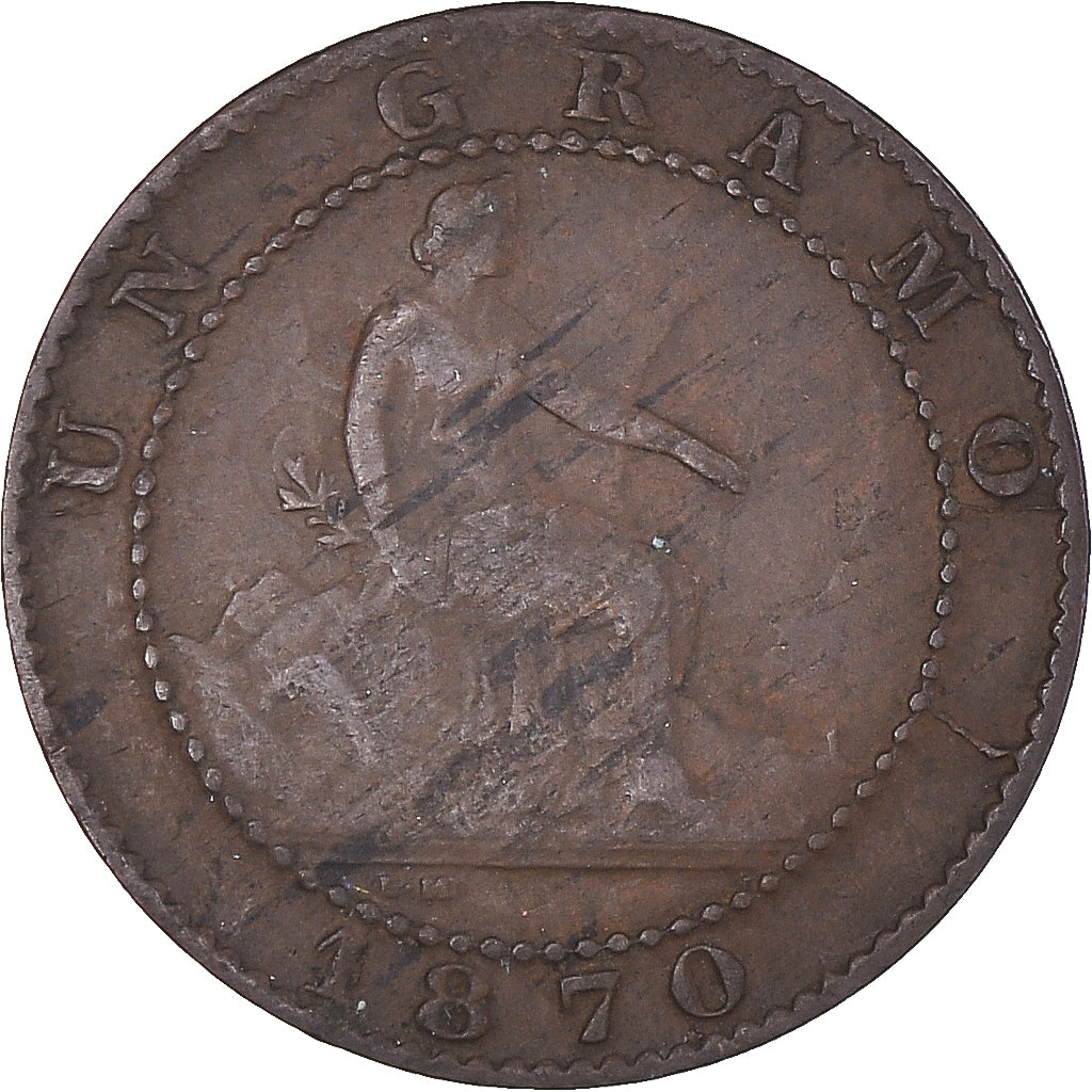 Coin, Spain, Centimo, 1870