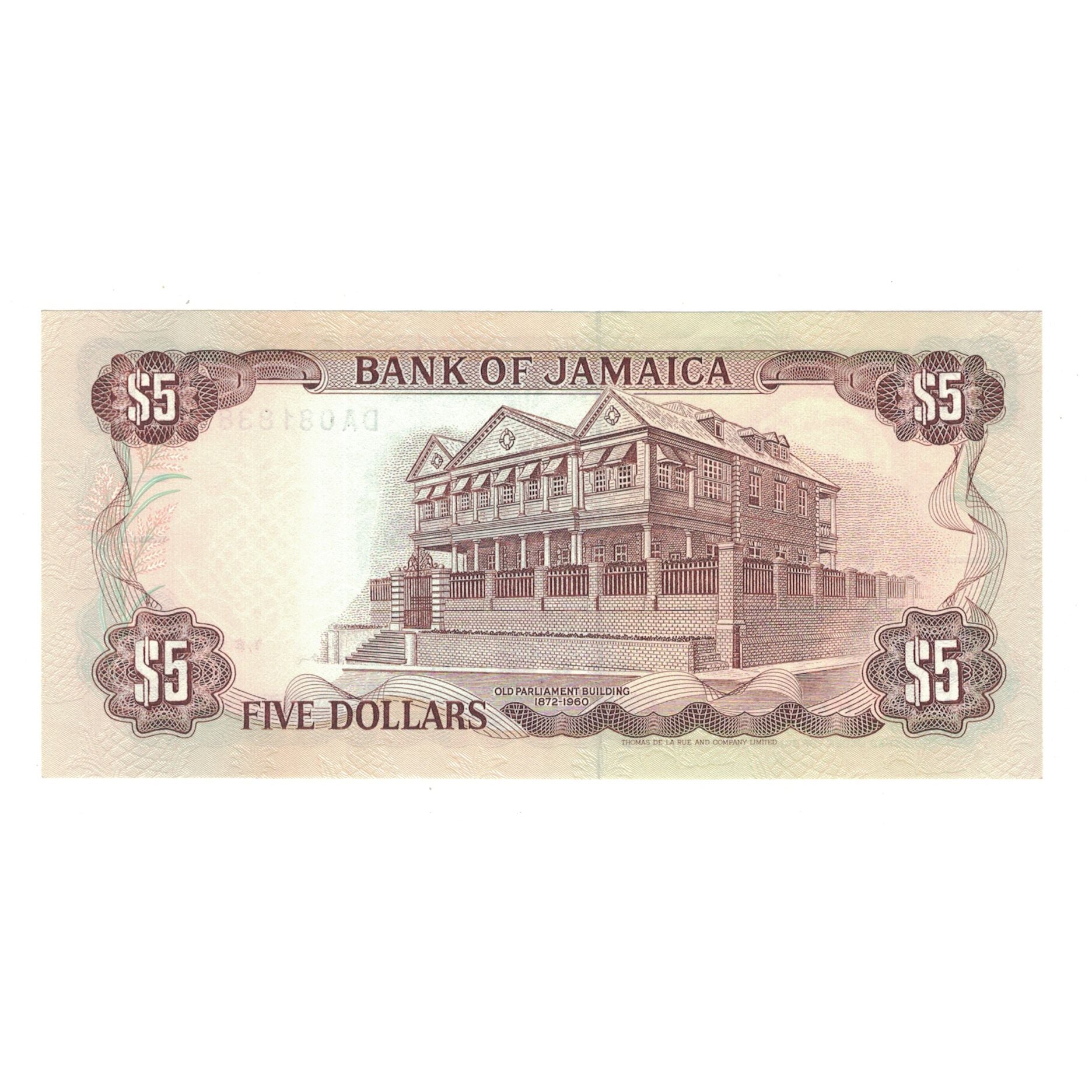 Banknote, Jamaica, 5 Dollars, 1992, 1992-08-01, KM:70d, UNC(65-70)
