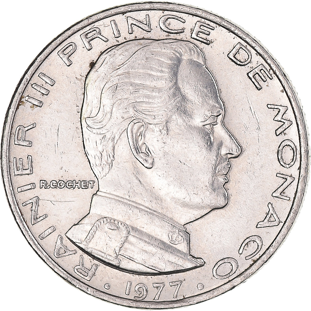 Moneda, Mónaco, 1/2 Franc, 1977